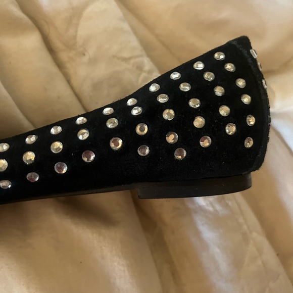 Joie Black Suede Rhinestone Flats | Size 37 - Picture 6 of 12